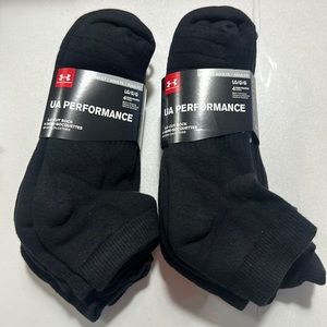 UNDER ARMOUR 2 x 4pk Performance Low Cut Socks Men's/Women's Black Size: L